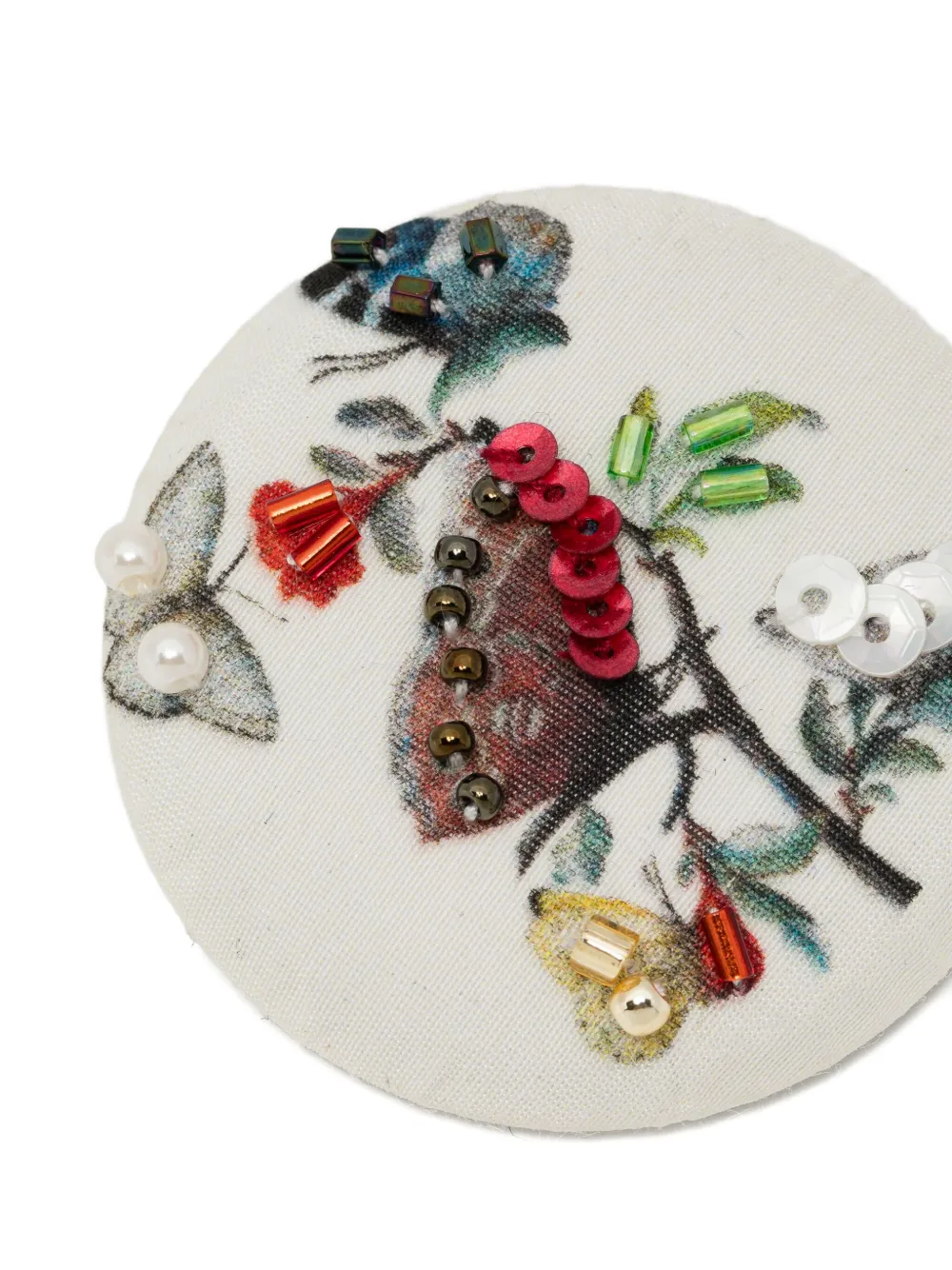 Undercover Floral Beaded Brooch In Brown