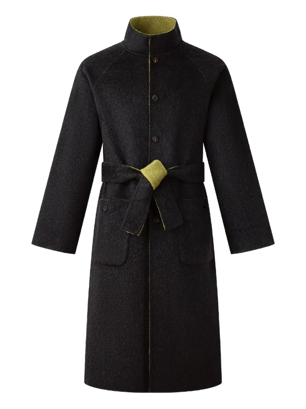 Shanghai Tang Cappotto reversibile con cintura - Nero