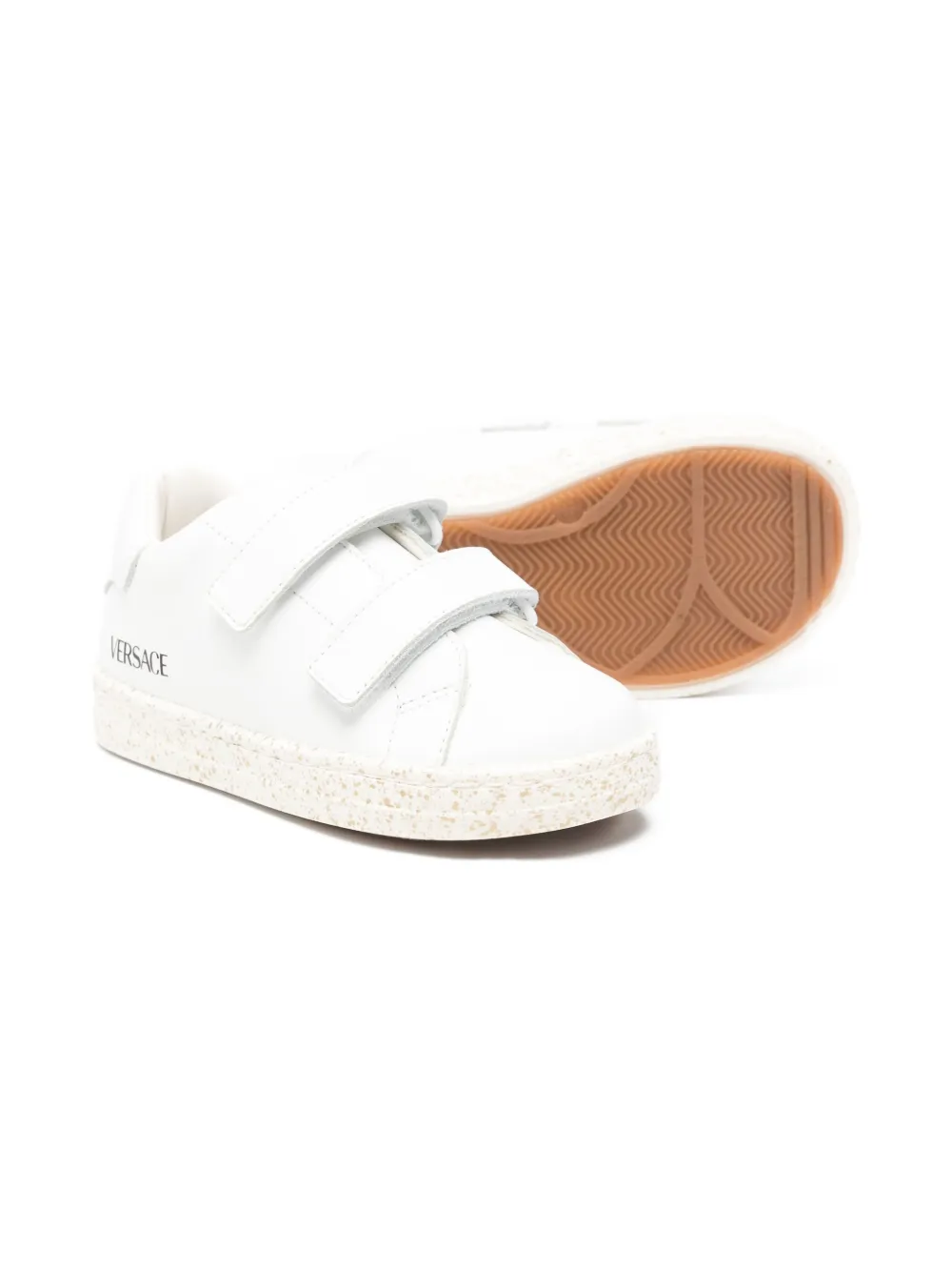 Versace Kids logo-printed sneakers - Wit