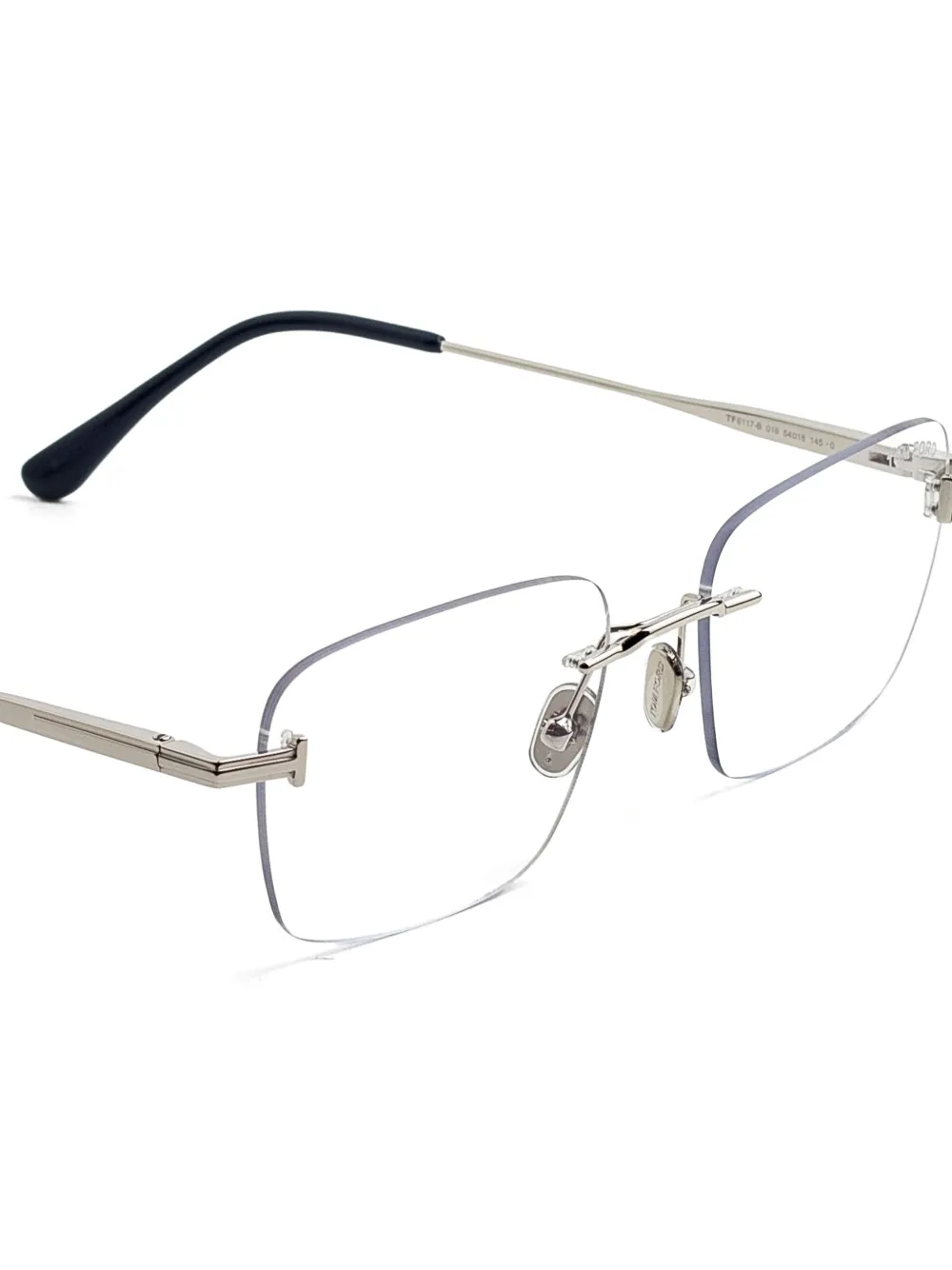 TOM FORD Eyewear Bril met rechthoekig montuur Zilver
