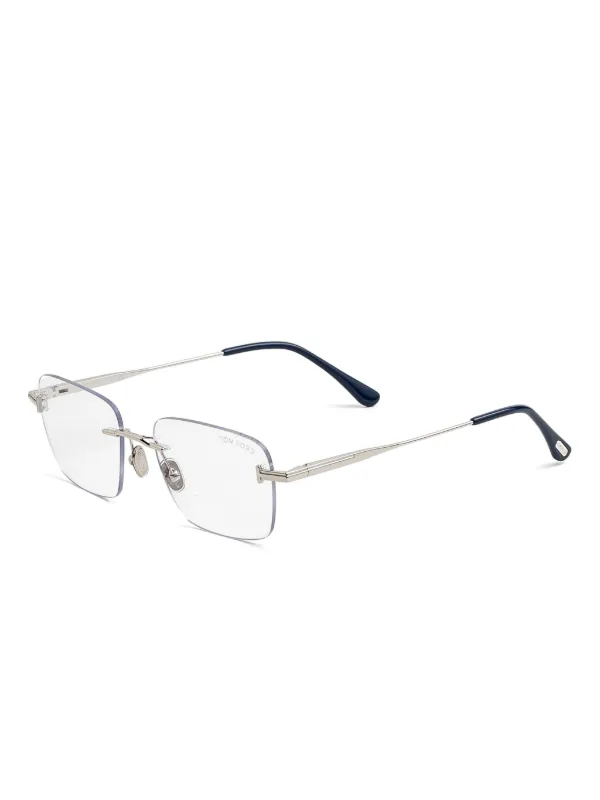 TOM FORD Eyewear スクエアメガネフレーム | シルバートーン | FARFETCH JP