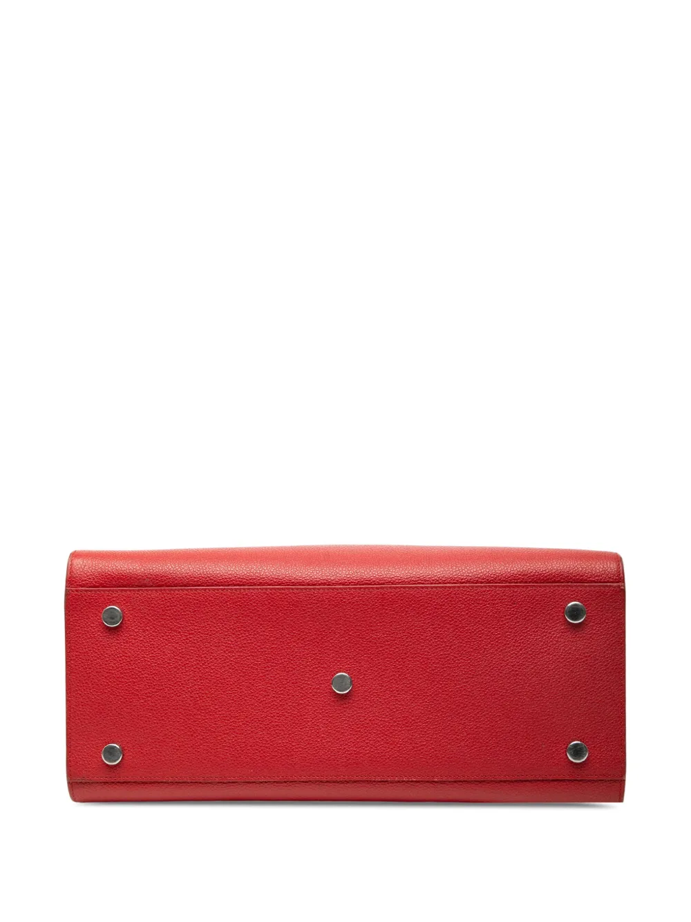Pre-owned Saint Laurent 2015 Small Leather Sac De Jour Satchel In Red