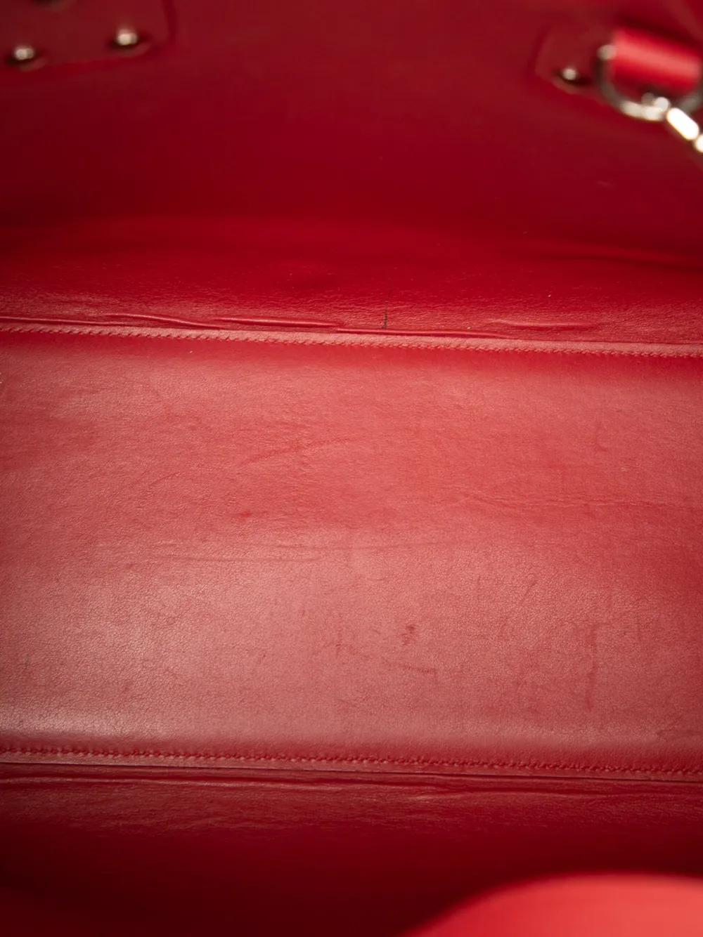 Pre-owned Saint Laurent 2015 Small Leather Sac De Jour Satchel In Red