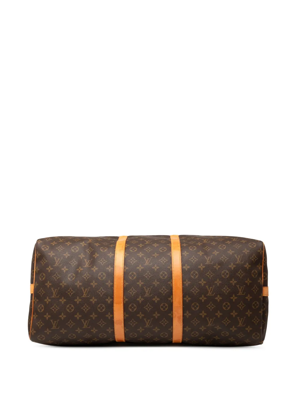 Pre-owned Louis Vuitton 1995 Monogram Keepall Bandouliere 60 Travel Bag In Brown