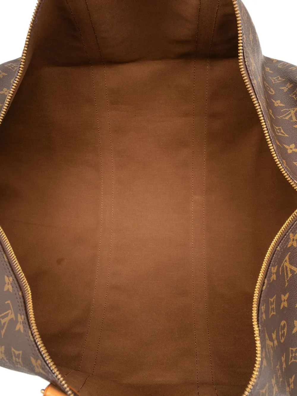 Pre-owned Louis Vuitton 1995 Monogram Keepall Bandouliere 60 Travel Bag In Brown
