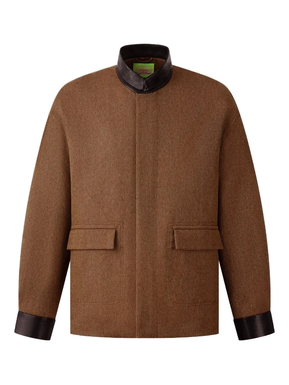 Shanghai Tang Giacca con rifinitura in pelle - Marrone