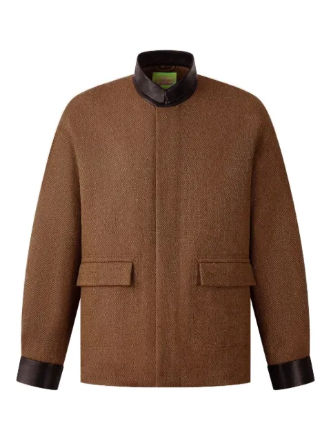 Shanghai Tang leather-trim jacket