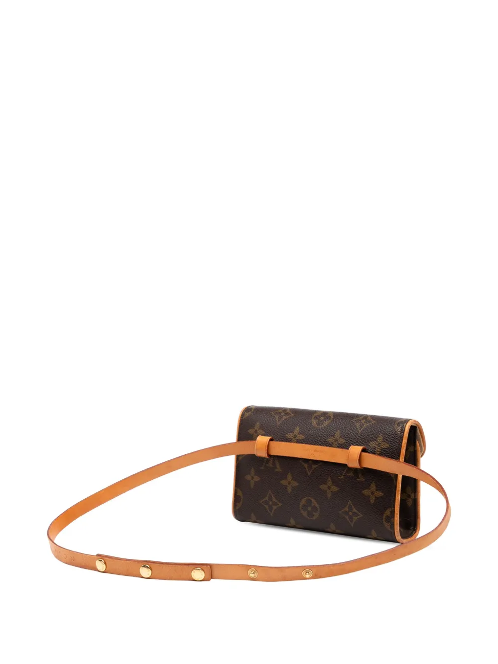 Pre-owned Louis Vuitton 2002 Monogram Pochette Florentine Belt Bag In Brown