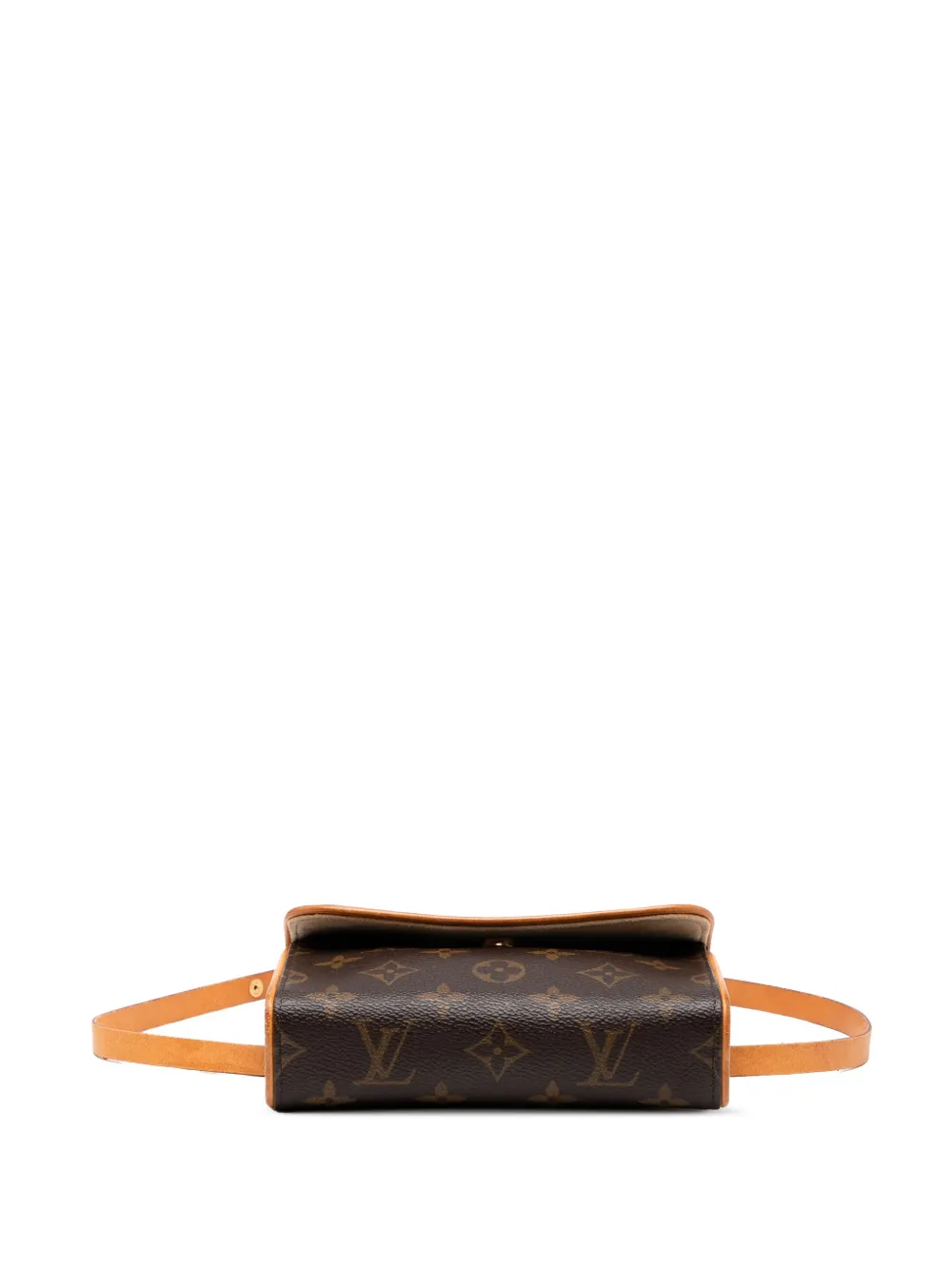 Pre-owned Louis Vuitton 2002 Monogram Pochette Florentine Belt Bag In Brown