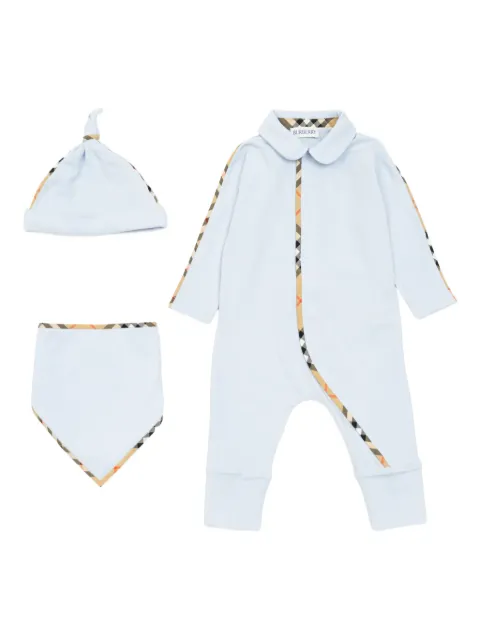 Burberry Kids check-detail babygrow set