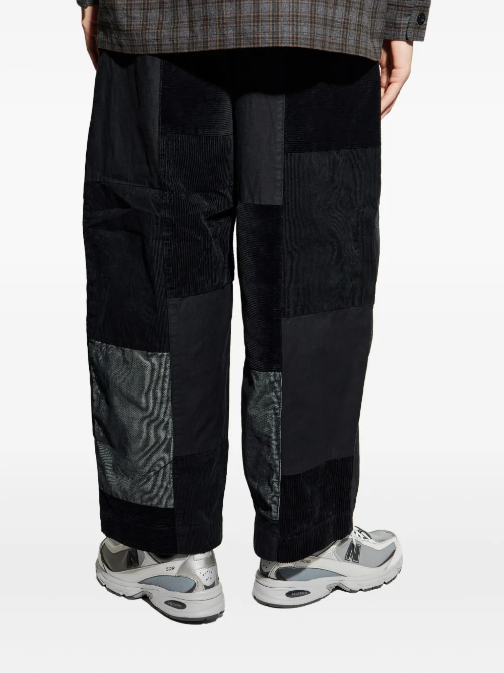 Comme des Garçons Homme Plus Ribfluwelen broek met patchwork Zwart