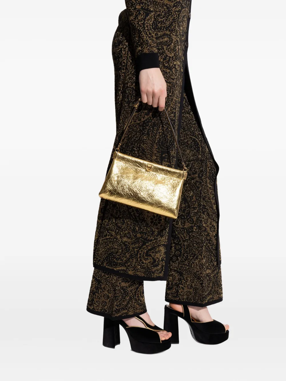 ETRO Kleine leren shopper - Goud