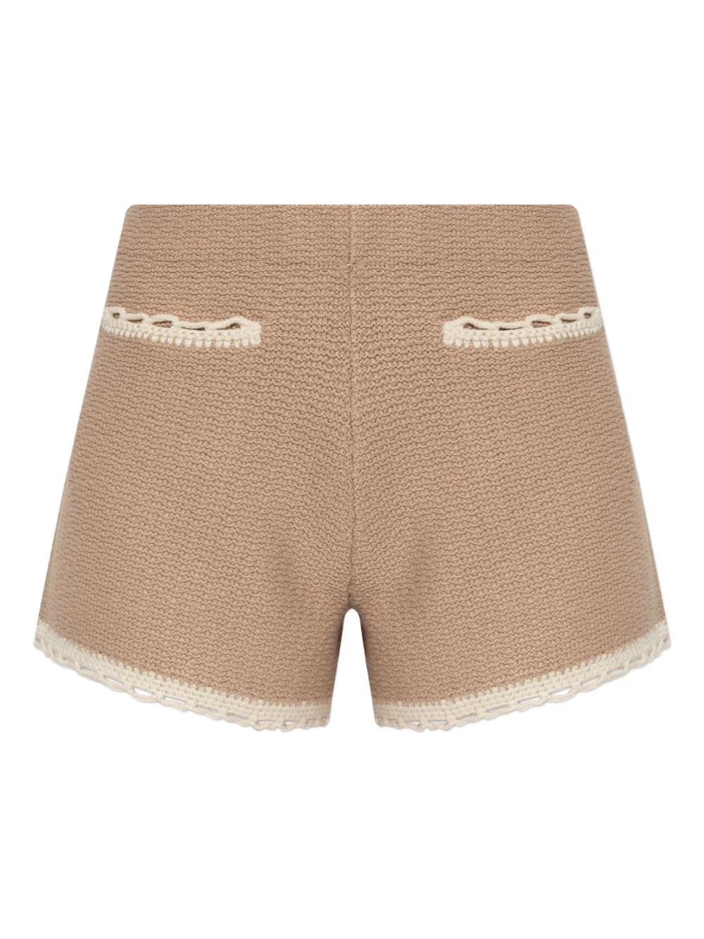 Posse Willow Crochet-trim Shorts In Neutral