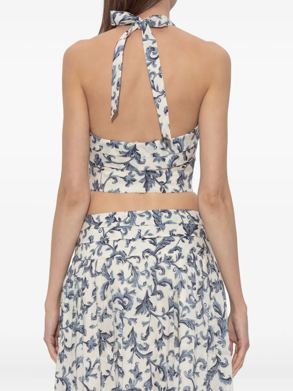 Rue Halterneck Baroque-Print Top