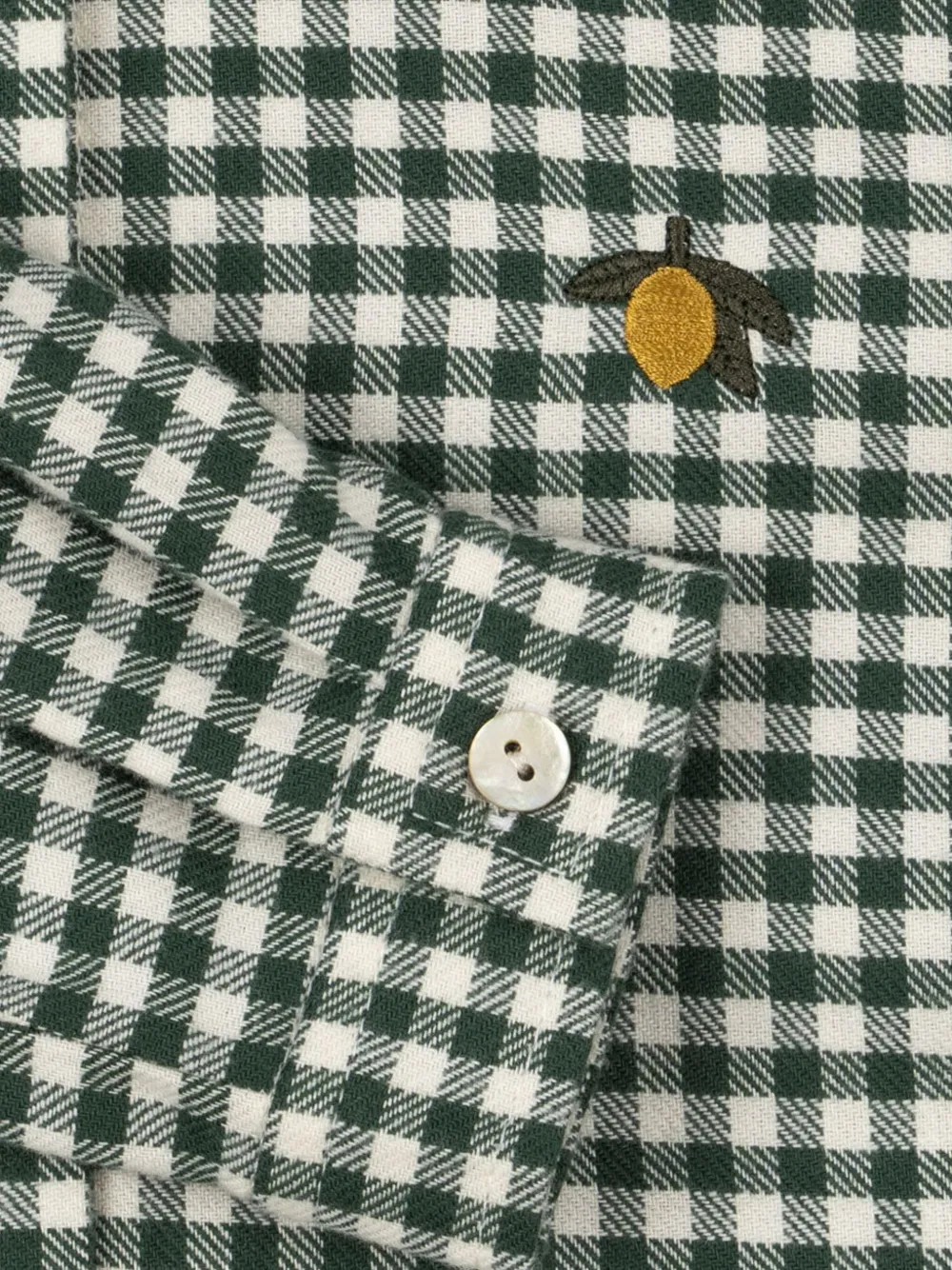 Konges Sløjd Geruit shirt met geborduurd logo Groen