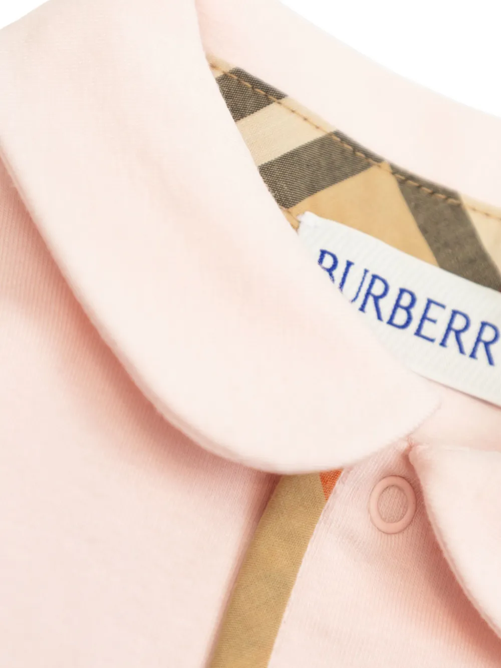 Burberry Check-detail Babygrow Set In Pink