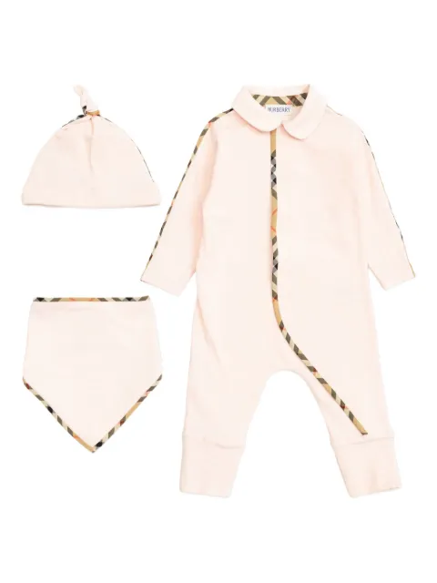 Burberry Kids check-detail babygrow set