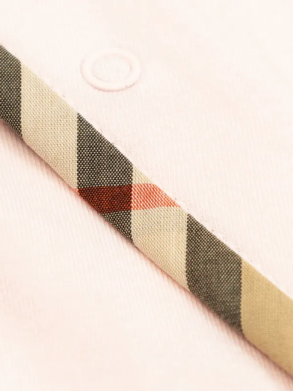 Burberry Kids check-detail Babygrow Set | Pink | FARFETCH