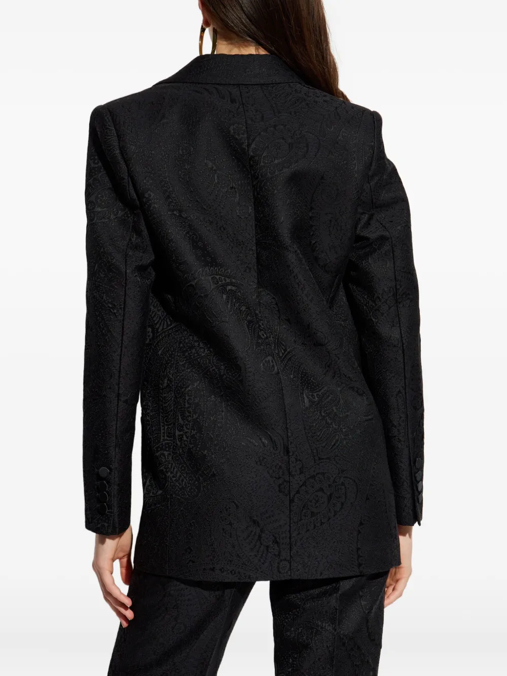 ETRO Blazer met dubbele rij knopen en paisley-print Zwart