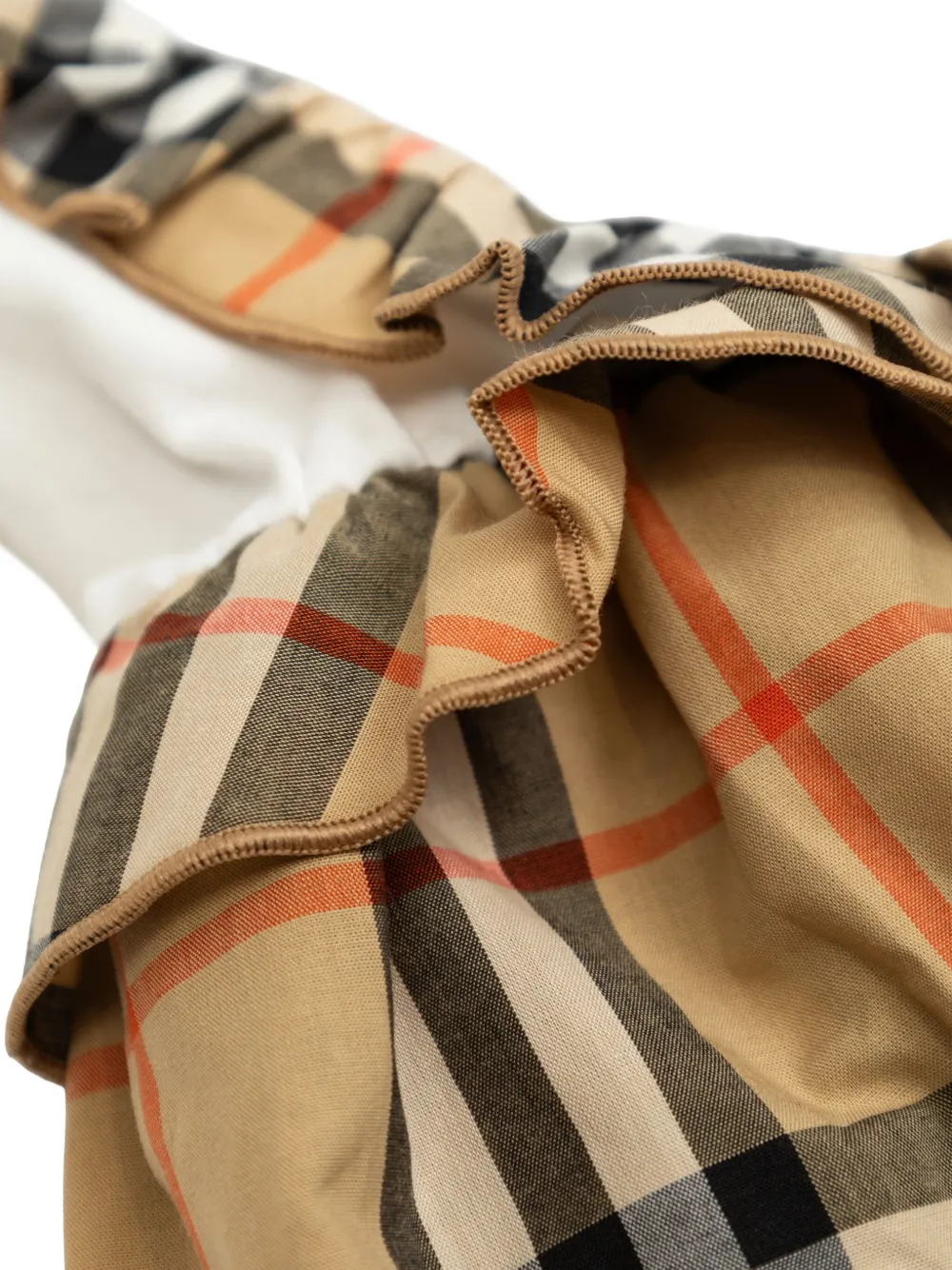 Burberry Short-sleeve Check Dress In White