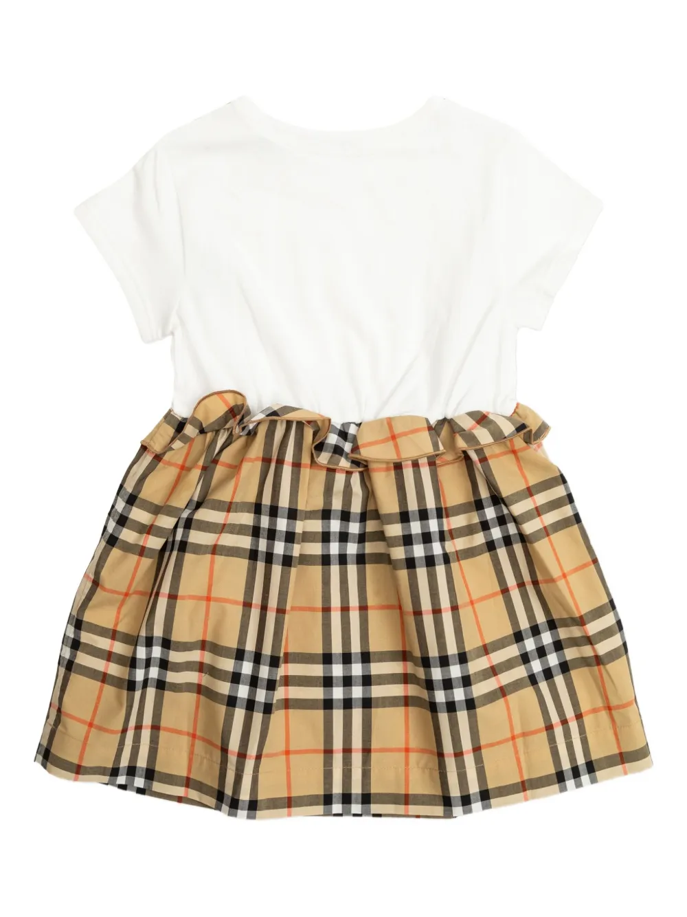 Burberry Kids short-sleeve check dress - Wit