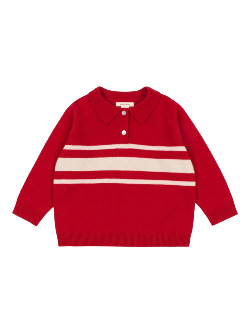 Konges Sløjd playera tipo polo con botones y motivo de rayas | rojo | Image 1