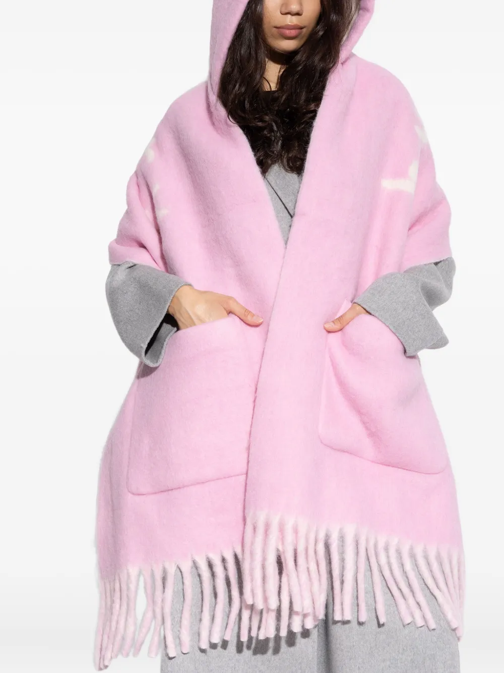 Burberry pocket-detail fringed scarf - Rosa