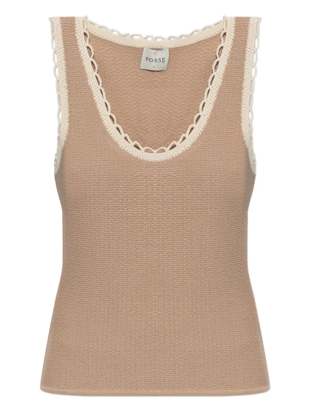 Posse Willow crochet-trim top - Toni neutri