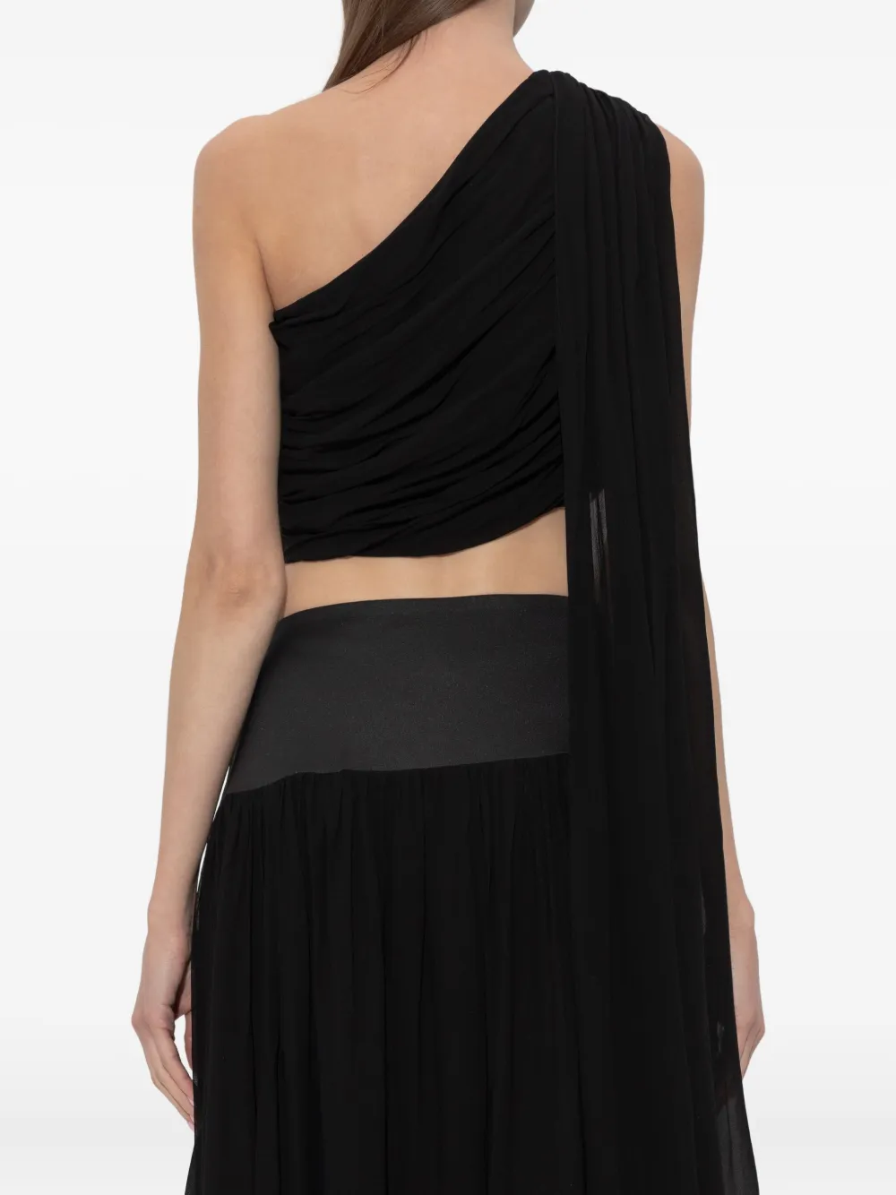 Posse Solene Draped One-shoulder Top In Black