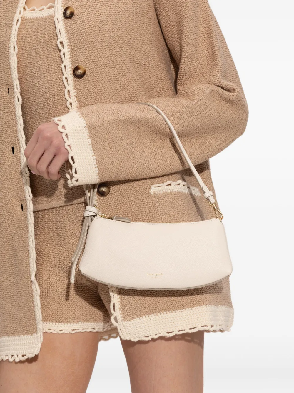 Kate Spade Loop zip-leather tote bag - Beige