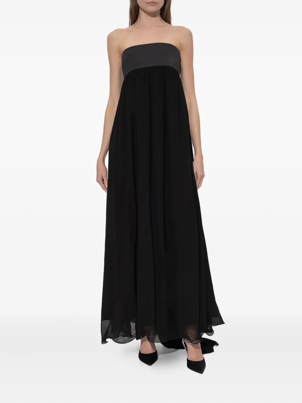 Posse Solene Strapless Maxi Dress In Black