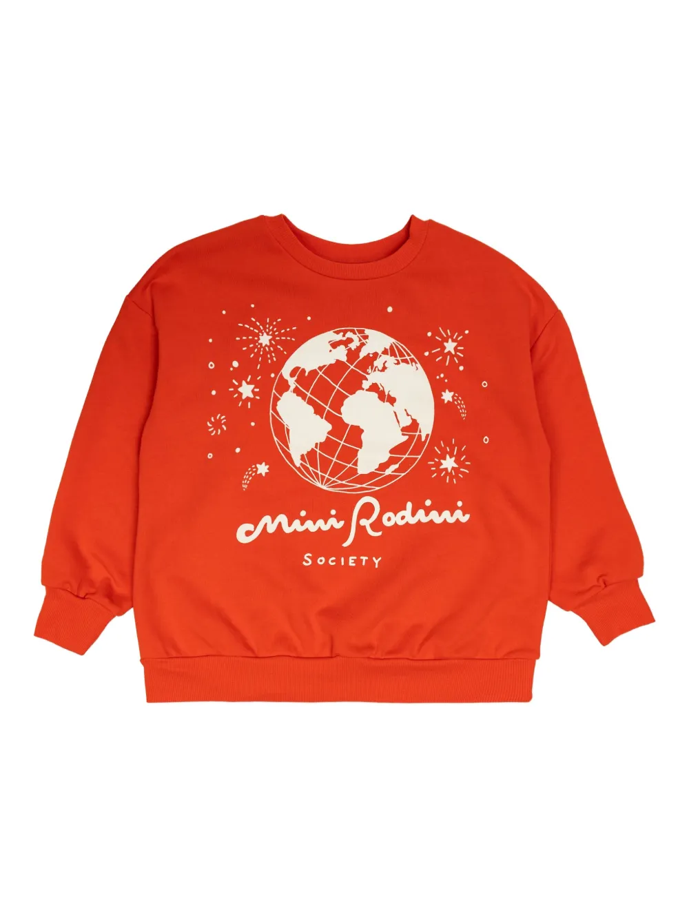Mini Rodini globe-Graphic sweatshirt | Red | Image 1