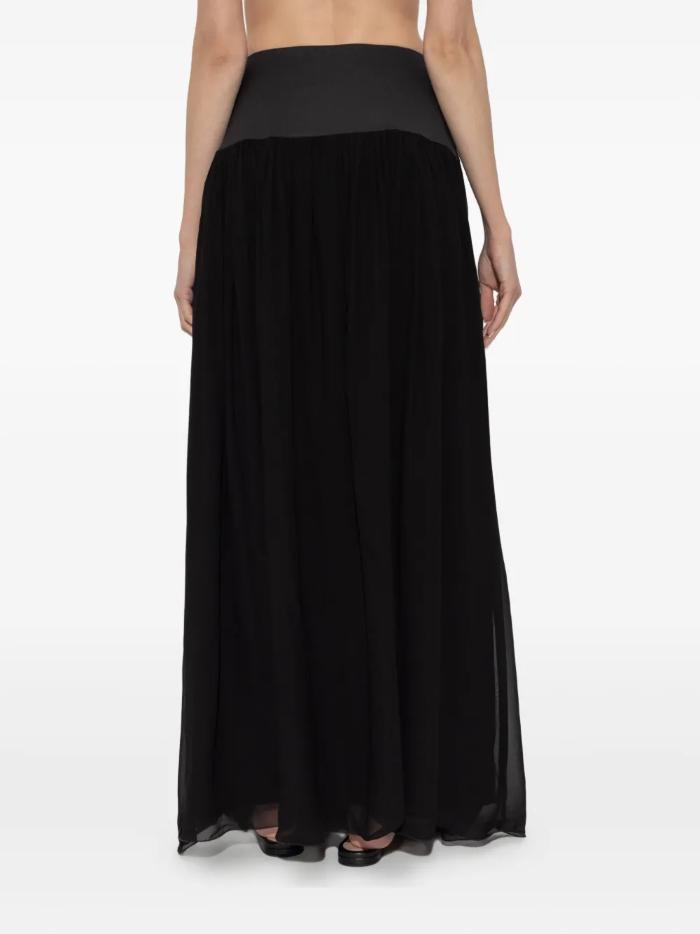 Posse Solene Gathered Maxi Skirt In Black