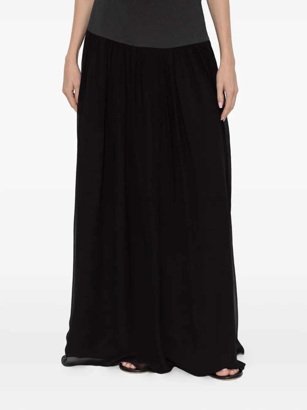 Posse Solene Gathered Maxi Skirt In Black