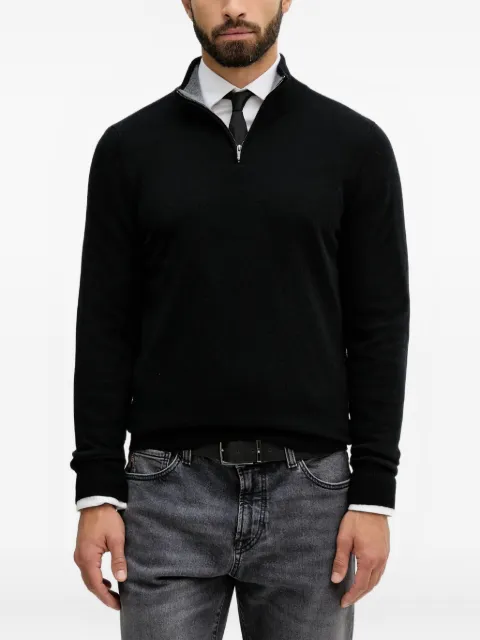 BOSS zip-up high-neck sweater