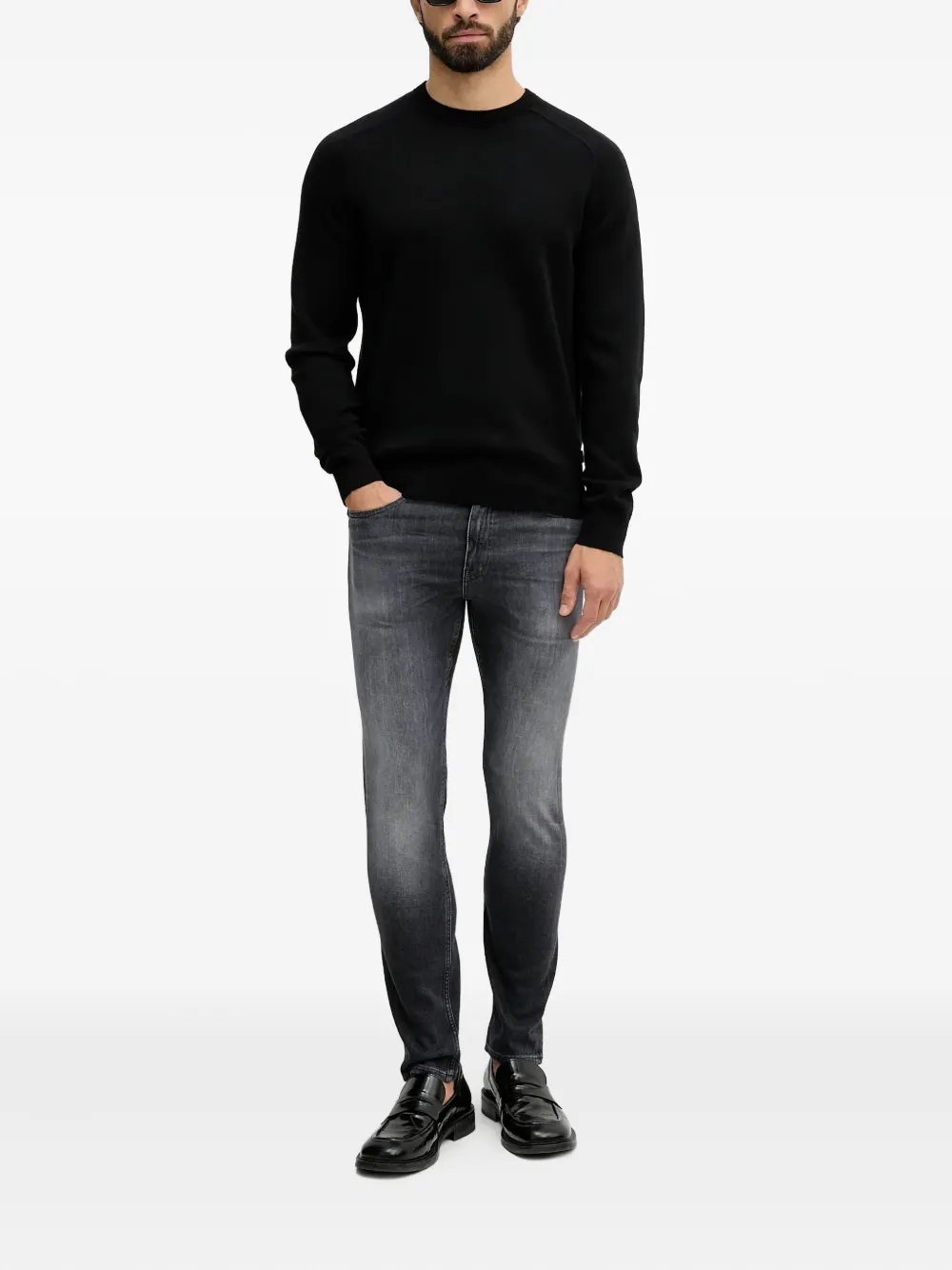 BOSS Jeans met logopatch - Grijs