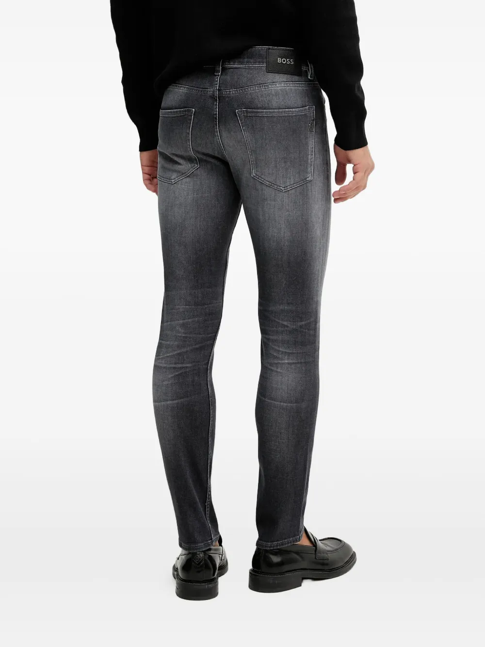 BOSS Jeans met logopatch Grijs