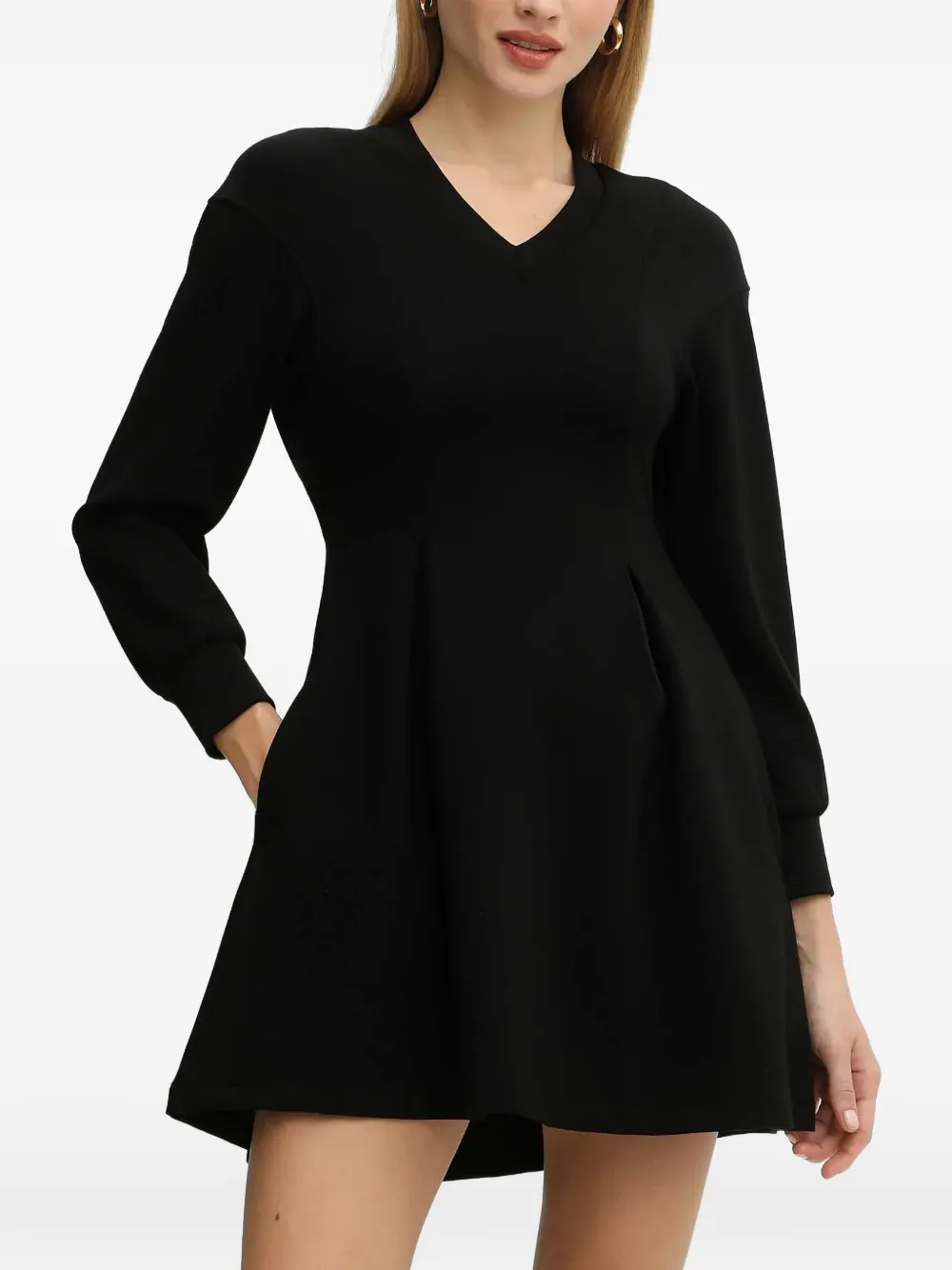 Armani Exchange V-neck mini dress - Nero