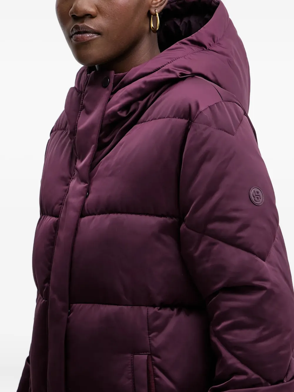 Hugo Boss Hooded Padded Jacket In Purple