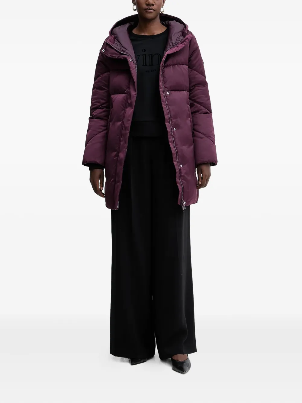 Hugo Boss Hooded Padded Jacket In Purple