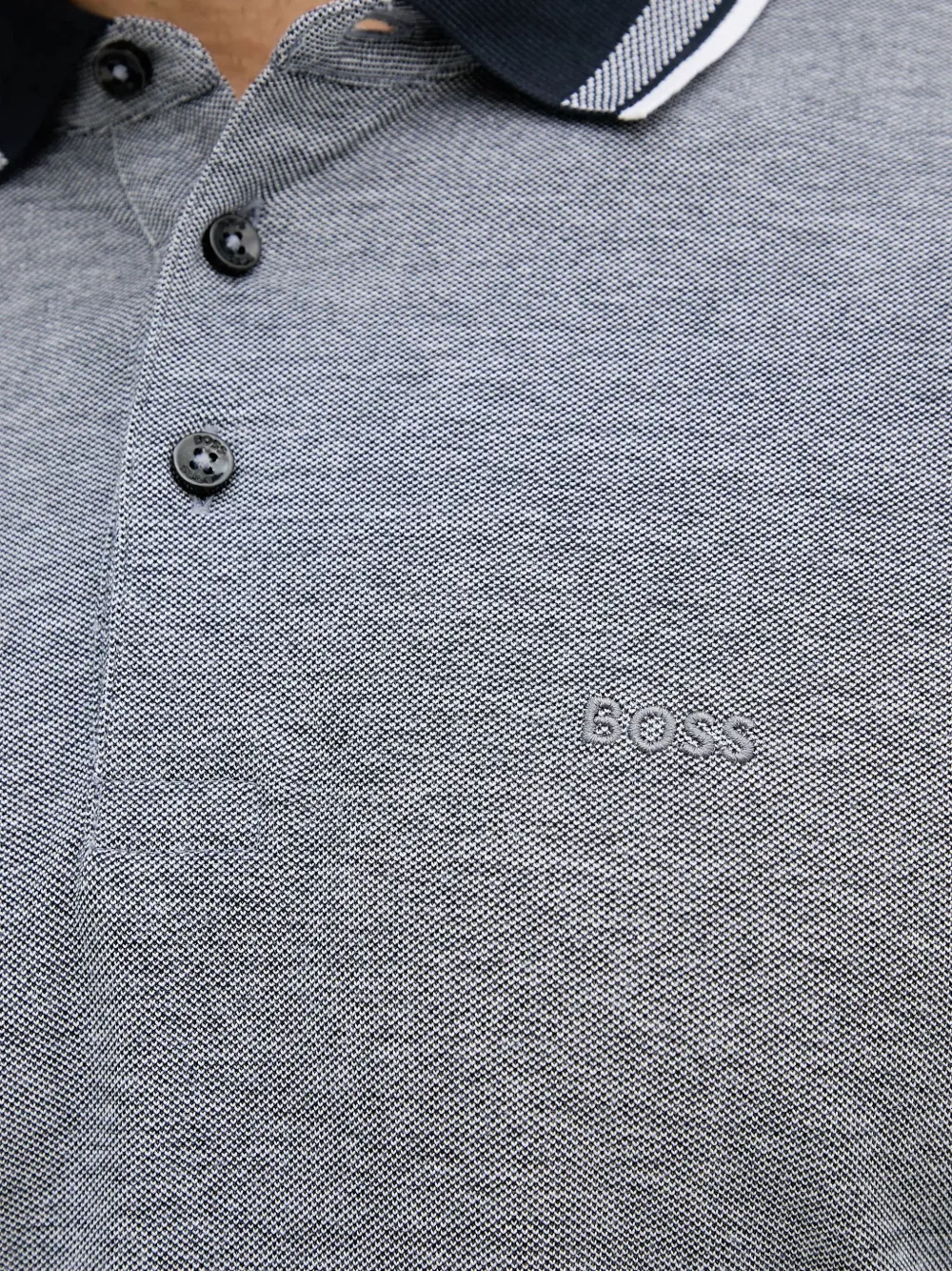 BOSS Poloshirt met lange mouwen Blauw