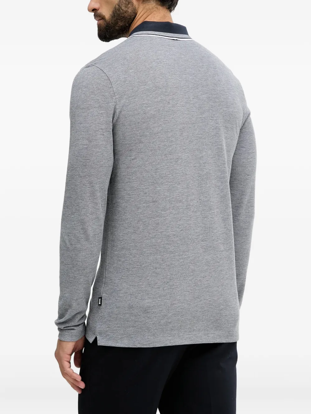 BOSS Poloshirt met lange mouwen Blauw