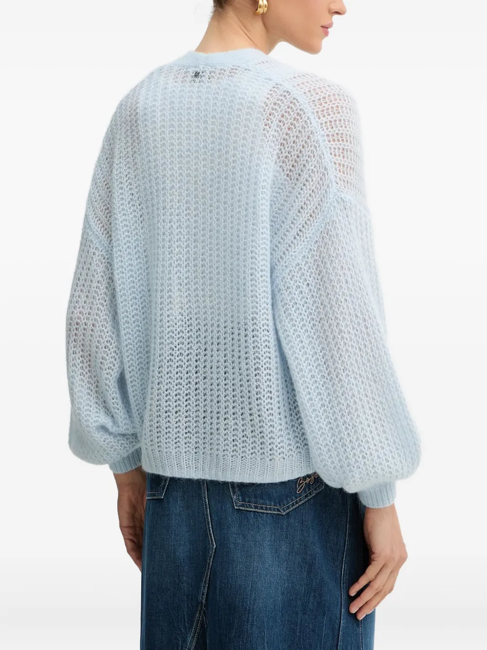 BOSS Vest met ballonmouwen Blauw