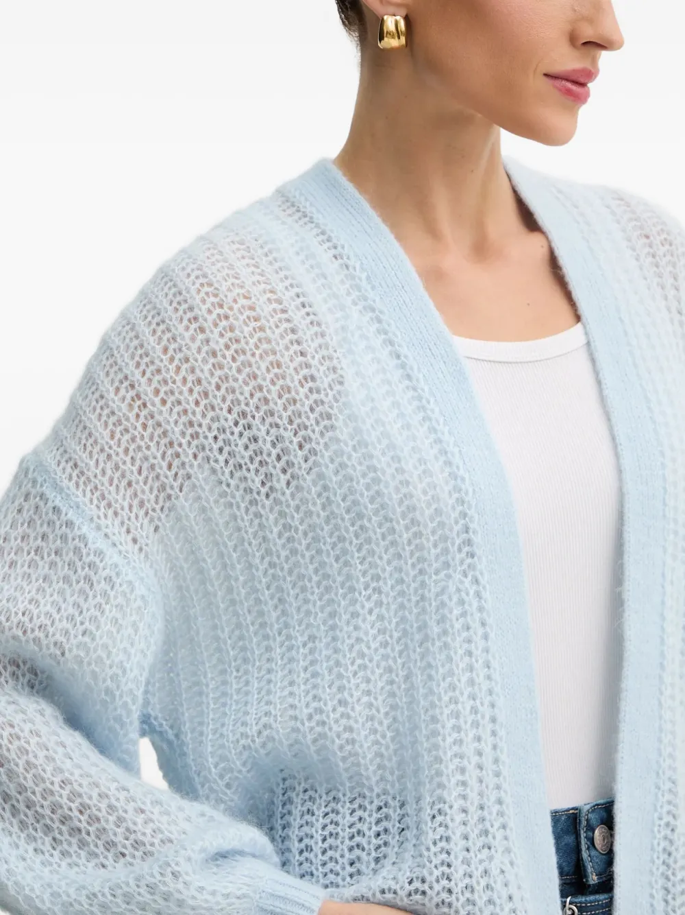 BOSS Vest met ballonmouwen Blauw