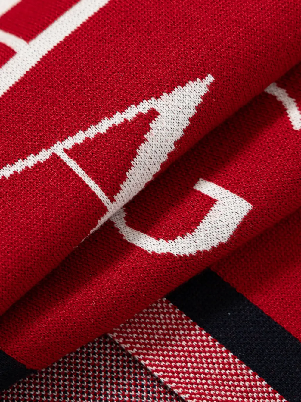  Armani Exchange Stripes-detail Scarf - Red 