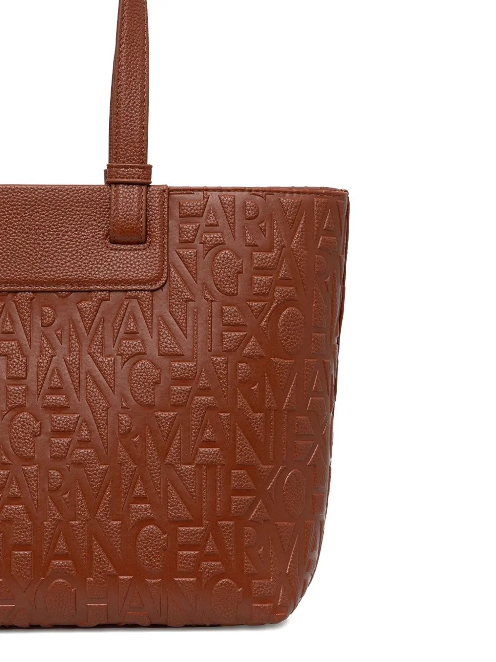 Armani Exchange Shopper met logo-reliëf Bruin
