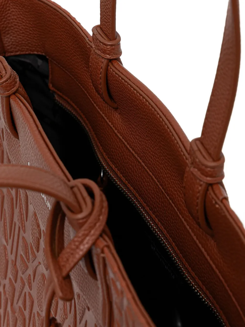 Armani Exchange Shopper met logo-reliëf Bruin