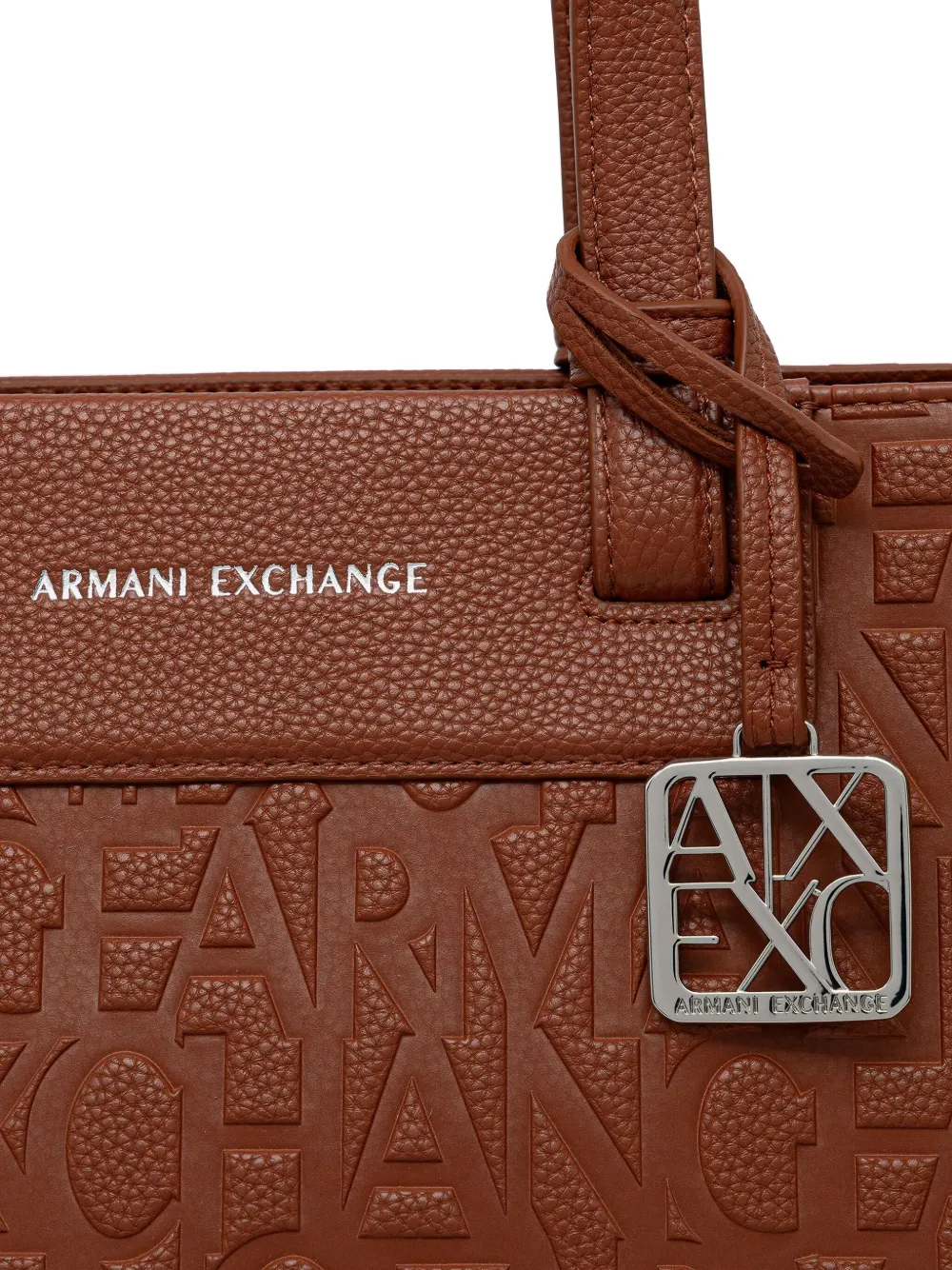 Armani Exchange Shopper met logo-reliëf Bruin