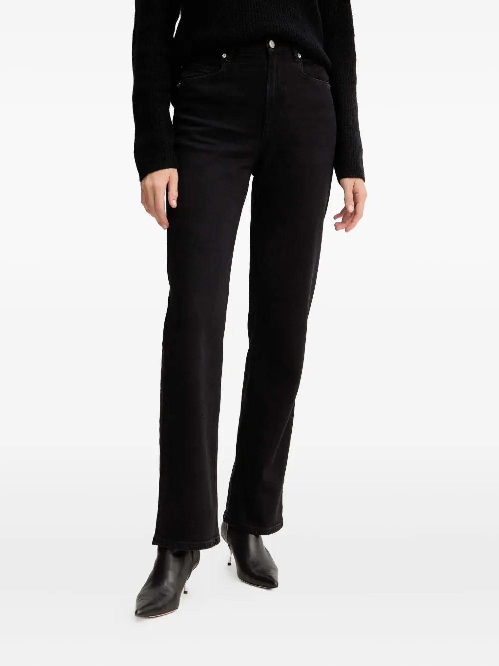 Hugo Boss Logo-patch Jeans In Black