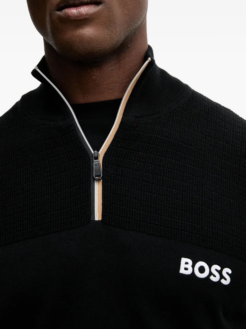 BOSS Trui met logoprint Zwart